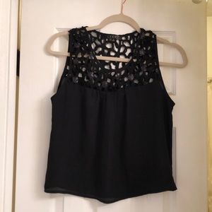 Black lace detailed top
